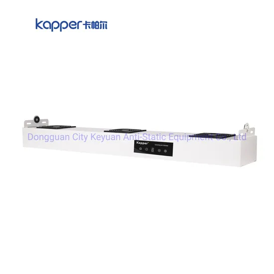 Kapper Clean Room Anti Static LED Display 3-Fans Overhead Ion Air Blower Static Eliminator