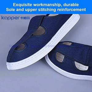 Kapper ESD Clean Room Dust-Free Anti-Static Shoes Breathable Four-Hole Blue Canvas Shoes